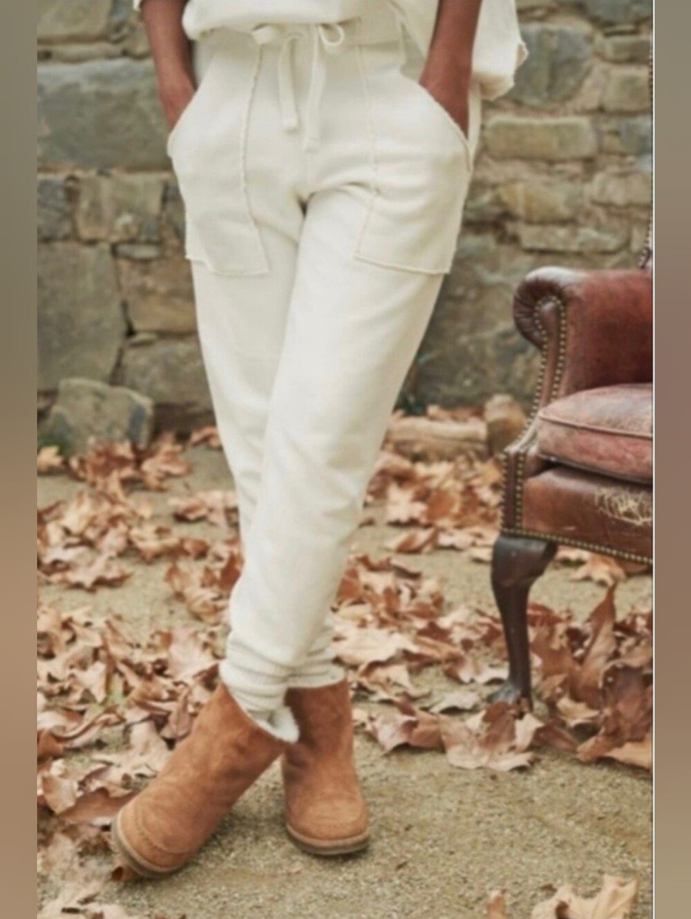 NWOT Frank&Eileen Eamon Triple Fleece Cream Joggers